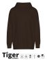 Unisex Tiger Cotton Oversized Hoodie Brown