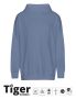 Unisex Tiger Cotton Oversized Hoodie Dusty Indigo