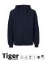 Unisex Tiger Cotton Hoodie w. Zip Navy
