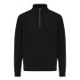 IQONIQ Elgon recycled cotton quarter zip sweater black