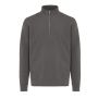 IQONIQ Elgon recycled cotton quarter zip sweater anthracite