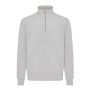 IQONIQ Elgon recycled cotton quarter zip sweater light heather grey