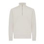 IQONIQ Elgon recycled cotton quarter zip sweater ivory white
