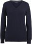 Riga Merino V-neck (W) Navy Blue