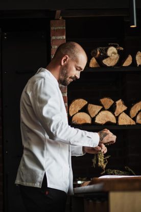 Men's stretch chef's jacket White