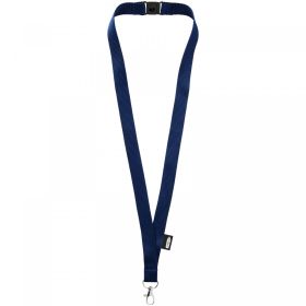 Tom recycled PET lanyard with breakaway closure Navy Blue