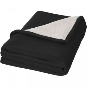 Springwood soft fleece and sherpa plaid blanket Black