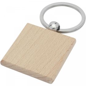 Gioia beech wood squared keychain White