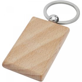Gian beech wood rectangular keychain White