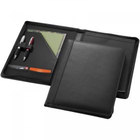 Harvard A4 leather zippered portfolio Black