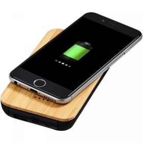 Future 6000 mAh bamboo/fabric wireless power bank Beige