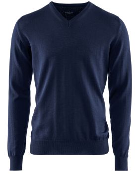 Wilton Merino V-Neck Navy Blue