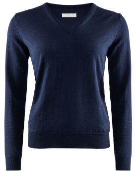 W's Wilton Merino V-Neck Navy Blue