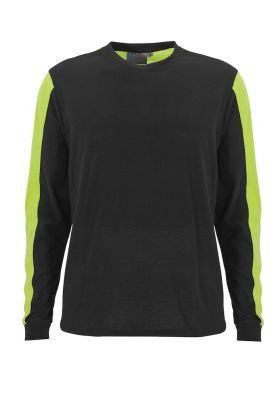Messina T-shirt l.sl Black/Safety Yellow