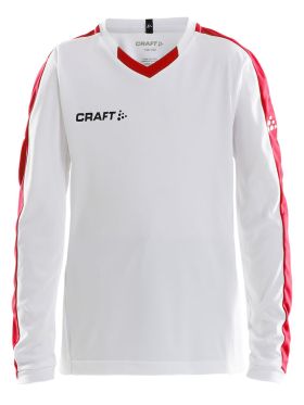Progress Jersey Contrast LS Jr White/Bright Red