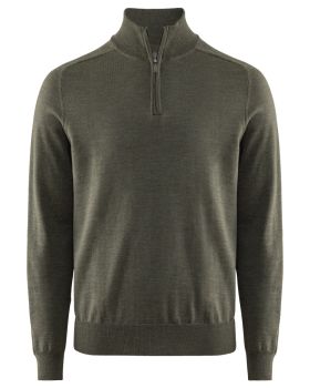 Wilton Merino Halfzip Green Mélange