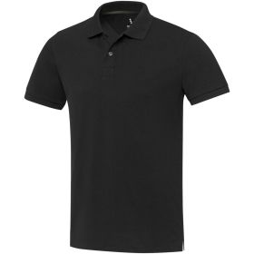 Emerald short sleeve unisex Aware™ recycled polo Solid black