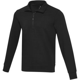 Tin unisex Aware™ recycled quarter zip sweater  Solid black