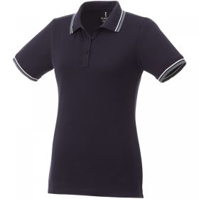 Fairfield short sleeve women's polo with tipping Navy