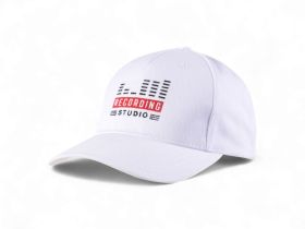 Cotton twill 5-panel cap with metal buckle