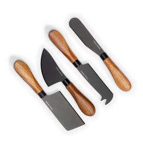 Cheese Knives 4-pack Black