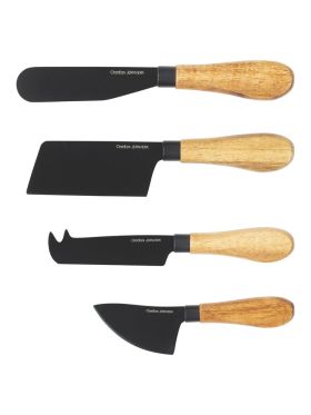 Cheese Knives 4-pack Black
