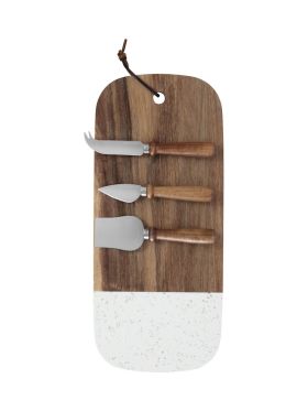 Cheese board with three knives