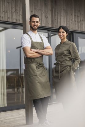 Bib apron Supportive Olive green