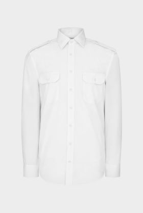Men’s pilot shirt Steven, long sleeve White