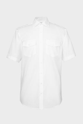 Men’s pilot shirt Jens, short sleeve White