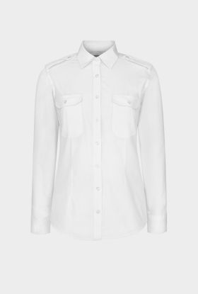 Ladies pilot shirt Sofia, long sleeve White