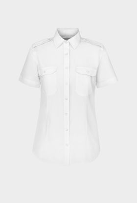 Ladies pilot shirt Sofia, short sleeve White