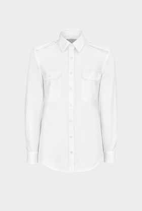 Ladies pilot shirt Frida, long sleeve White