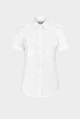 Ladies pilot shirt Frida, short sleeve White