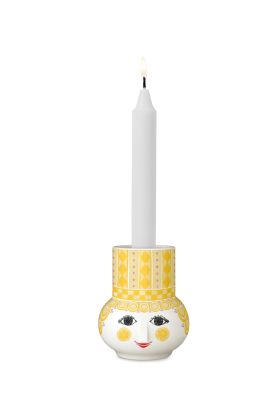 Olga Candle holder H9 cm yellow