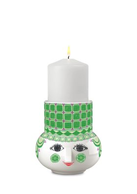Olga Block candle holder H12 green