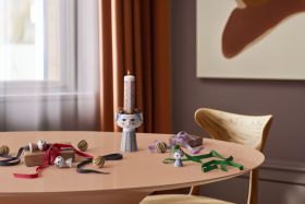 Eva Advent Candle 2025 Ø5 cm white w. deco