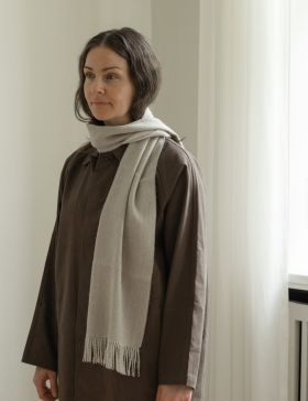 His & Her scarf is stylishly double-woven in luxurious baby alpaca wool.