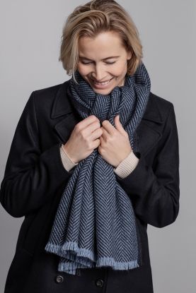 Edinburgh scarf Ocean blue/navy