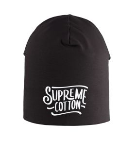 Supreme cotton beanie medium 24 cm incl. 1-color print
