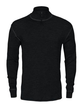 3107 UNDERSHIRT POLO, WOOL Black