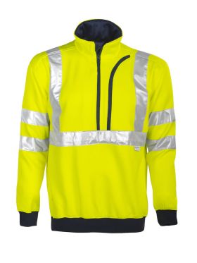 6102 SWEATSHIRT, HALF ZIP EN ISO 20471 CLASS 3 Yellow/Navy