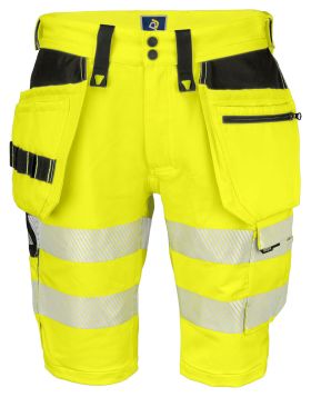 6575 SHORTS STRETCH EN ISO 20471 CLASS 2/1 Yellow/Black