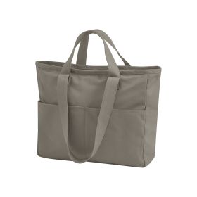 Double Handle Cargo Pocket Tote Mushroom
