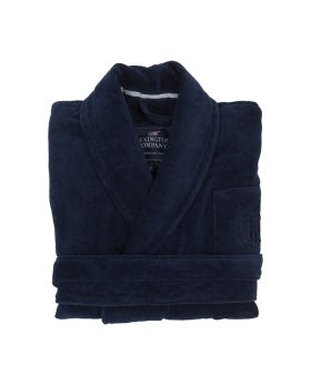Hotel Velour Robe Navy Blue