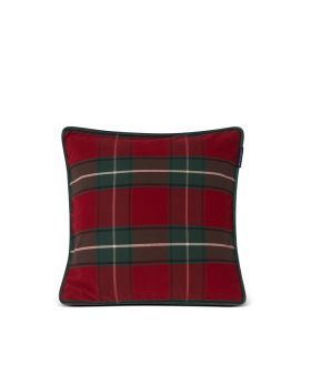 Checked Organic Cotton Canvas Pillow Cover