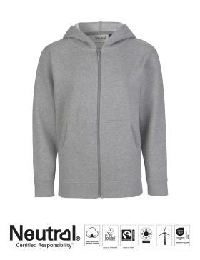 Neutral Kids Hoodie w. Zip Grey