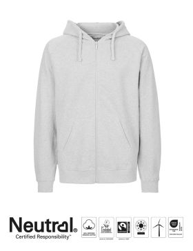 Neutral Mens Hoodie w. Zip Ash Grey