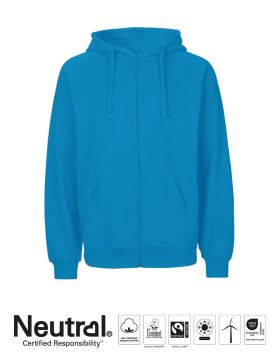Neutral Mens Hoodie w. Zip Turquoise