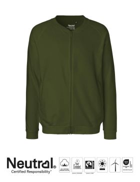 Neutral Unisex Jacket w. Zip Dark green